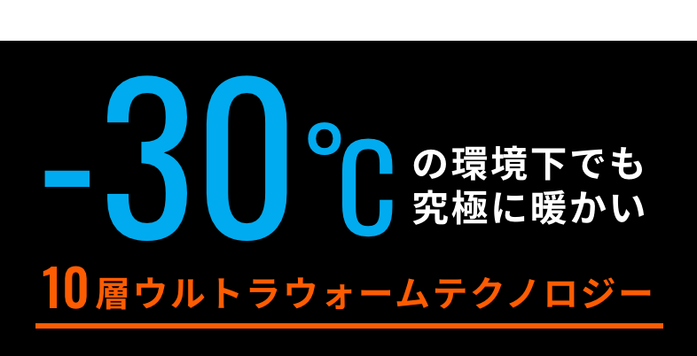 -30°Cの環境下でも究極に暖かい10層ウルトラウォームテクノロジー